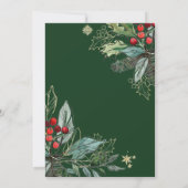 Invitation Holly Berries Noël Mariage Brunch nuptial (Dos)