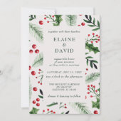 Invitation Holly Berries Noël Mariage d'hiver (Devant)