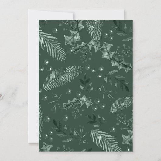 Invitation Holly Berries Noël Mariage d'hiver (Dos)