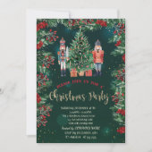 Invitation Holly Berries Nutcrackers Green Company Noël (Devant)