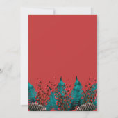 Invitation Holly Berries Pine Cone Bouquet Gold Geo Noël (Dos)