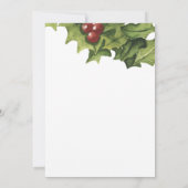 Invitation Holly Berries Wreath Monogramme Mariage hivernal (Dos)