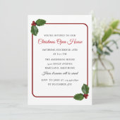 Invitation Holly Berrries et Feuille Christmas Open House (Debout devant)