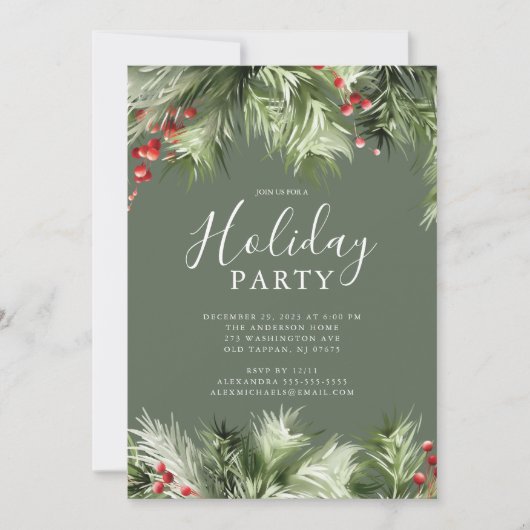 Invitation Holly Berry (Devant)