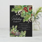Invitation Holly Berry À feuillage persistant Holiday Party (Debout devant)