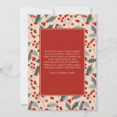 Invitation Holly Berry Corporate Business Logo Noël (Dos)