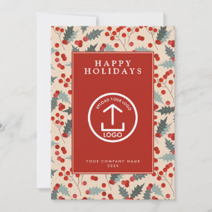 Invitation Holly Berry Corporate Business Logo Noël