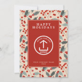 Invitation Holly Berry Corporate Business QR Code Noël (Devant)