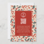 Invitation Holly Berry Corporate Business QR Code Noël (Dos)