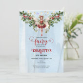Invitation Holly Berry Décembre Fleur de naissance Fée Annive (Debout devant)
