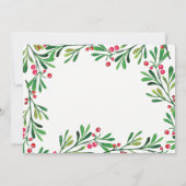 Invitation Holly Berry Gold Botanical Photo Holiday Card (Dos)