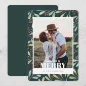 Invitation Holly Berry Marié & Joyeux Noël Newlysée (Devant / Derrière)