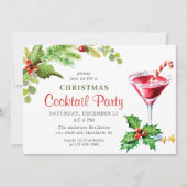 Invitation Holly Berry Noël Cocktail férié Invit (Devant)