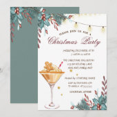 Invitation Holly Berry Pain d'épice Cookie Boire Noël (Devant / Derrière)