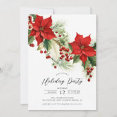 Invitation Holly Berry Poinsettia (Devant)