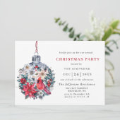 Invitation Holly Berry Red Cardinal Noël Fête de Noël (Debout devant)