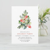 Invitation Holly Berry Tree Holiday NOËL PARTI (Debout devant)