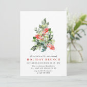 Invitation Holly Berry Tree NOËL BRUNCH DE VACANCES (Debout devant)