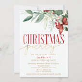 Invitation Holly Botanical Corporate Christmas Party (Devant)
