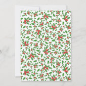 Invitation Holly Christmas Cookie Exchange Rouge et Vert (Dos)