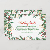 Invitation Holly Feuilles Berry Noël | Détails du Mariage (Devant / Derrière)