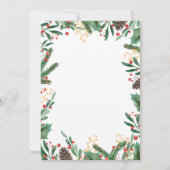 Invitation Holly Feuilles Berry Noël | Mariage (Dos)