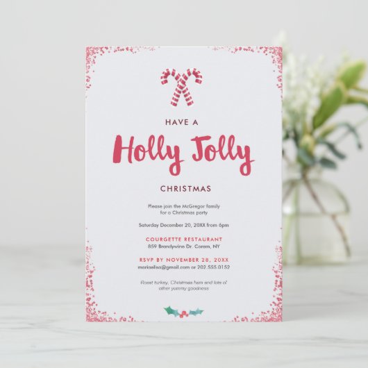 Invitation Holly Jolly (Debout devant)