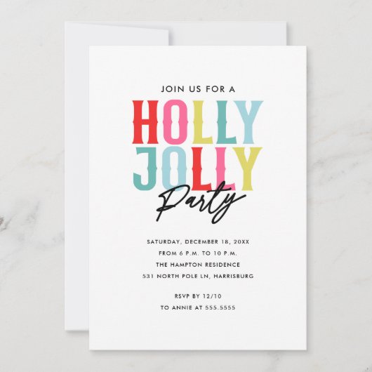 Invitation Holly Jolly (Devant)