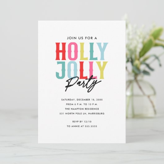 Invitation Holly Jolly (Debout devant)
