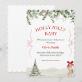 Invitation Holly Jolly Christmas Baby Shower Invite (Devant / Derrière)