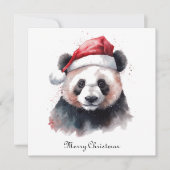 Invitation Holly Jolly Christmas Panda, coutume (Devant)