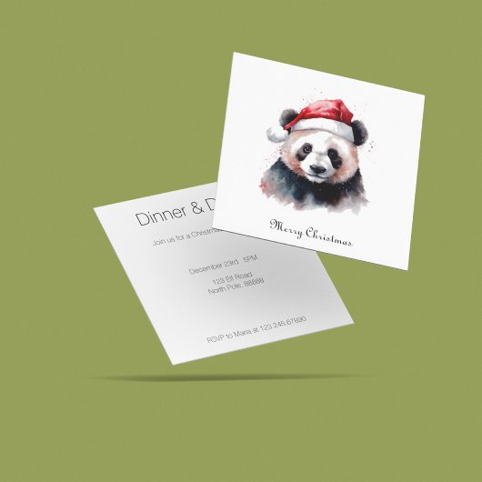 Invitation Holly Jolly Christmas Panda, coutume
