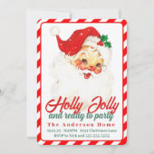 Invitation Holly Jolly Et Prêt À Fêter Noël Personnalisé (Devant)