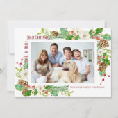 Invitation Holly Jolly Noël Floral Simple et moderne (Devant)