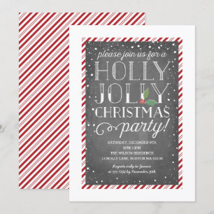 Invitation Holly Jolly Sucre de canne Fête de Noël