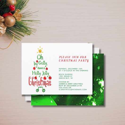 Invitation Holly Jolly Typographie de Noël Chanson classique