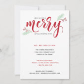 Invitation Holly & Pine Merry Little Christmas Party (Devant)
