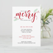 Invitation Holly & Pine Merry Little Christmas Party (Debout devant)