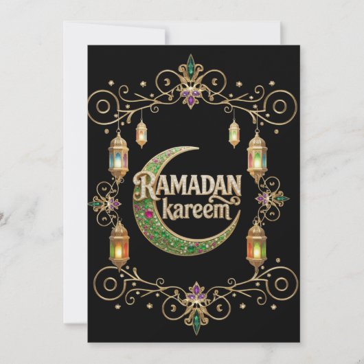 Invitation Holly Ramadan noir et or (Devant)