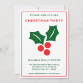 Invitation Holly Rouge Blanc Et Vert Nom Fun Noël Fun (Devant)