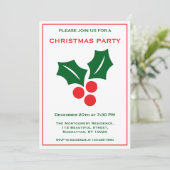 Invitation Holly Rouge Blanc Et Vert Nom Fun Noël Fun (Debout devant)