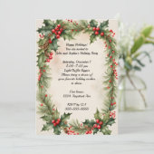 Invitation Holly Wreath et la fête de Noël des baies (Debout devant)