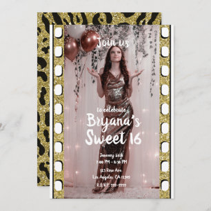 Invitation Hollywood Film Cheetah Photographie Sweet 16