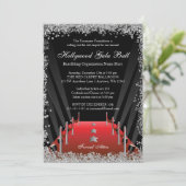 Invitation Hollywood Gala Ball Red Carpet Silver Parties scin (Debout devant)