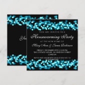 Invitation Hollywood Glam Turquoise (Devant / Derrière)