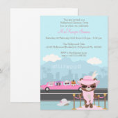 Invitation Hollywood Glamor Star Bois animaux (Devant / Derrière)