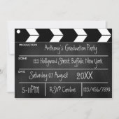 Invitation Hollywood Movie Graduation Party Chalkboard Invit (Devant)