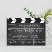 Invitation Hollywood Movie Graduation Party Chalkboard Invit (Debout devant)