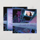 Invitation Hollywood Movie Star Sweet 16 fête d'anniversaire (Devant / Derrière)