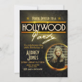 Invitation Hollywood Party avec photo (Devant)